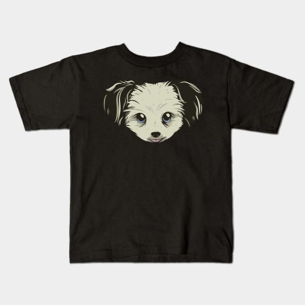 Peach the Pooch Kids T-Shirt by Adrielle-art